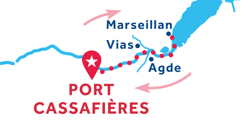Port Cassafières IDA Y VUELTA vía Marseillan