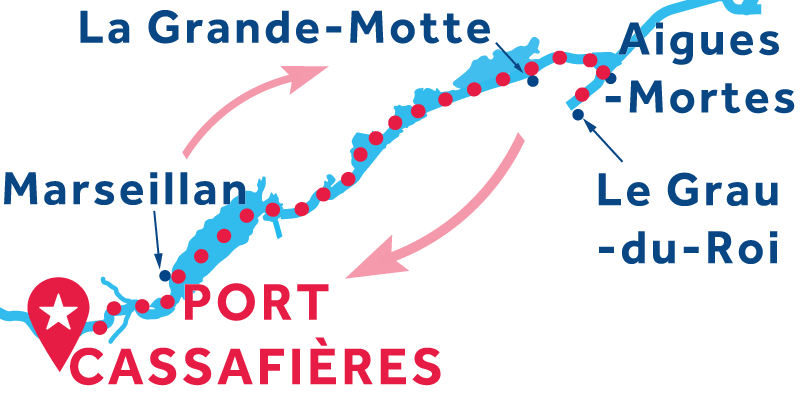 Port Cassafières IDA Y VUELTA vía Aigues-Mortes