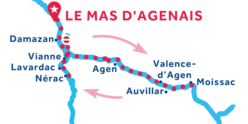 Le Mas-d'Agenais IDA Y VUELTA via Nérac & Moissac