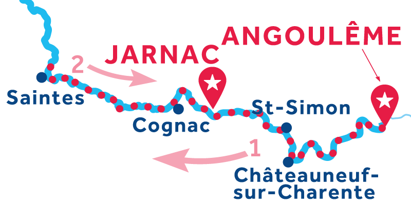 De Angoulême a Jarnac vía Saintes