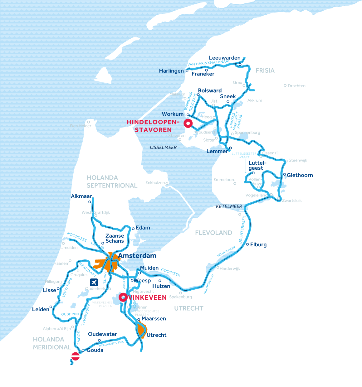 Mapa: Holanda y Frisia