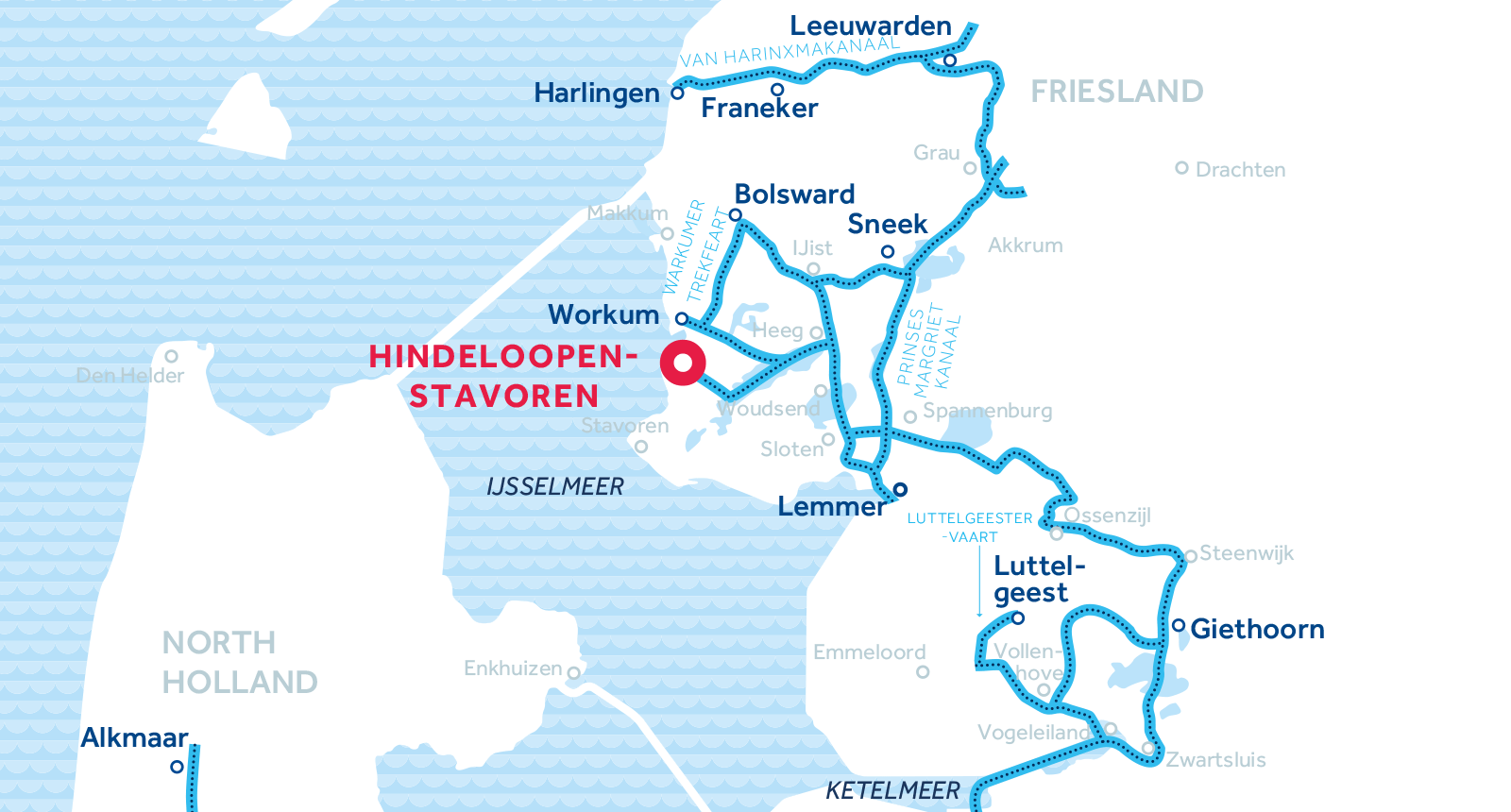 Mapa de la región de navegación de Frisia